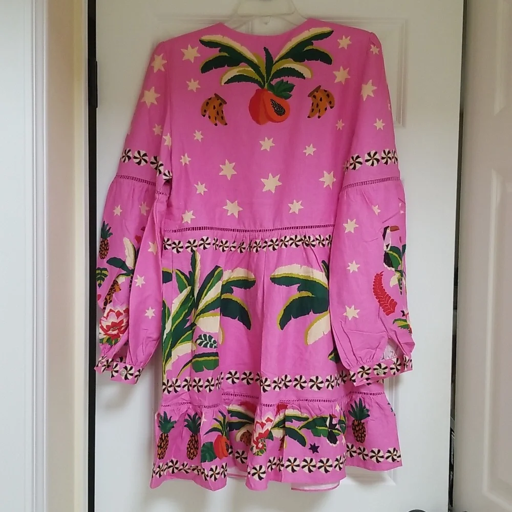 FARM Rio Pink Leopard Forest Mini Dress - Picture 7 of 10